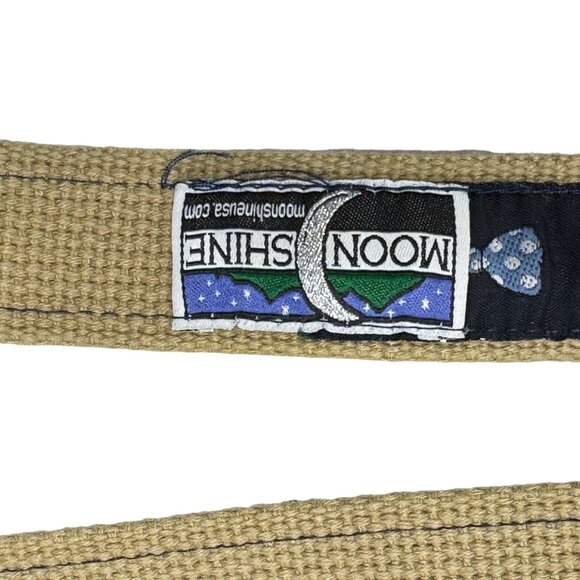MOONSHINE Men's Belt Casual Woven Cloth D-Ring Bow Tie Print Size XL - Picture 2 of 5